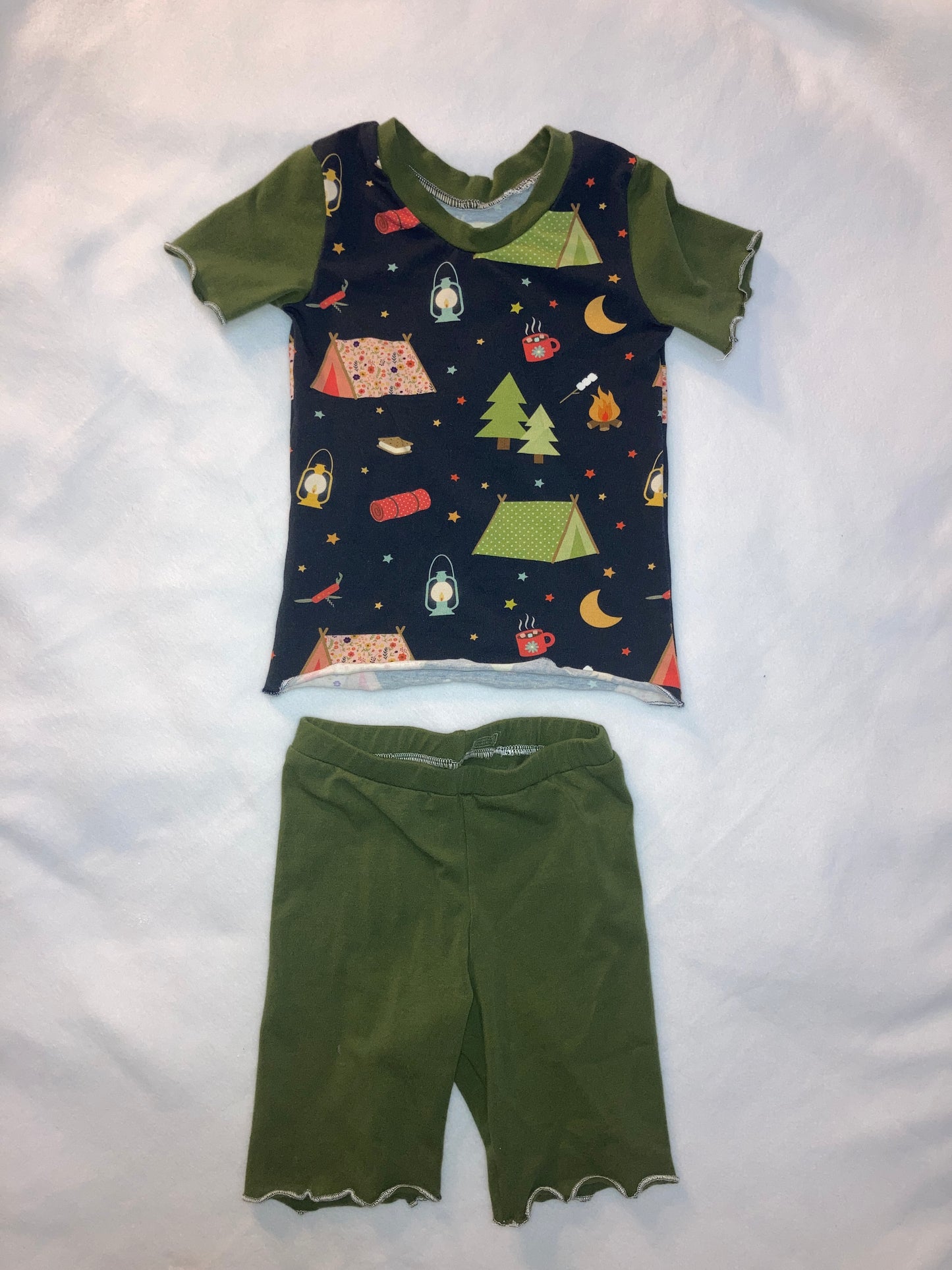 Summer Pajamas Camping Theme Adventure Shorties Jammies Size 18M