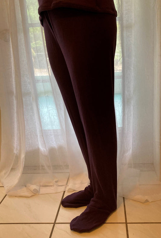 Adult Footed Pajama Pants with Feet, Pajamas, CUSTOM, Bamboo Stretch Fleece Footie Pants, Footies, Lounge Set, Gift, Women, Sweat Pants