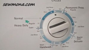 Mark settings on washer