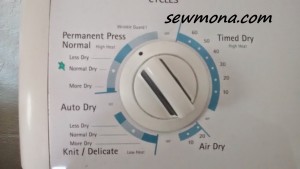 Mark the dryer setting