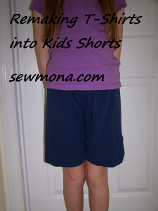 RemakingT-Shirts into Kids Shorts
