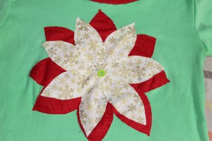 Christmas Shirt Poinsettia Button