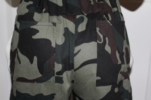 Back pockets sewn into place