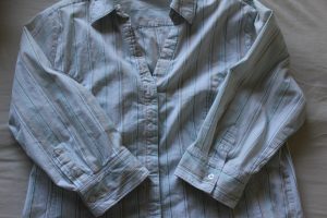 Button Up Shirt with 3/4 Length Sleeves