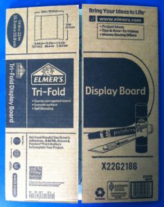 Use a tri-fold display board for the game board