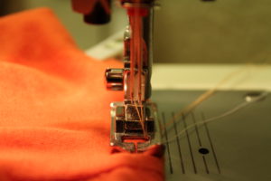 Sewing with a twin needle