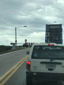 Drawbridge on the way to the other side of the dam.