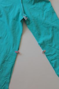Sewing inseam after center seams.