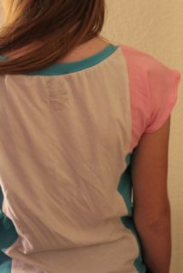 Back finished upcycled color blocking dolman