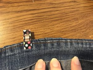 Fold the wasitband in and clip it