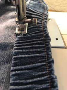 Sew the waist band down