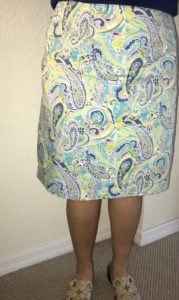 Finished taking in the skirt