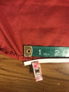 Measure to see where to clip the end of the elastic