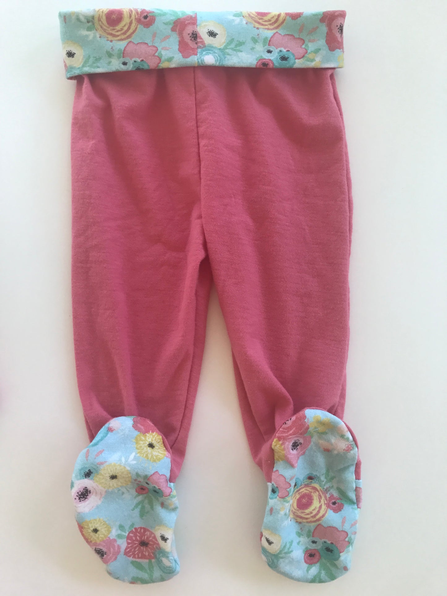 OOAK Infant Pajama Set 6M READY to SHIP Sleepwear Summer Spring Cotton Lycra Footie Pajamas Set Feet Pants Baby Shower Gift