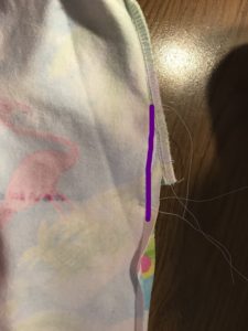 Carefully straighten out the underarm seam.