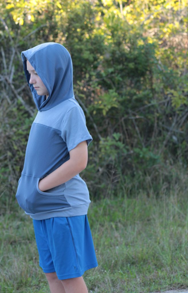 Pullover made from two fabrics