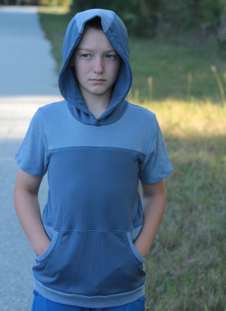 Finished two fabric pull over with hood
