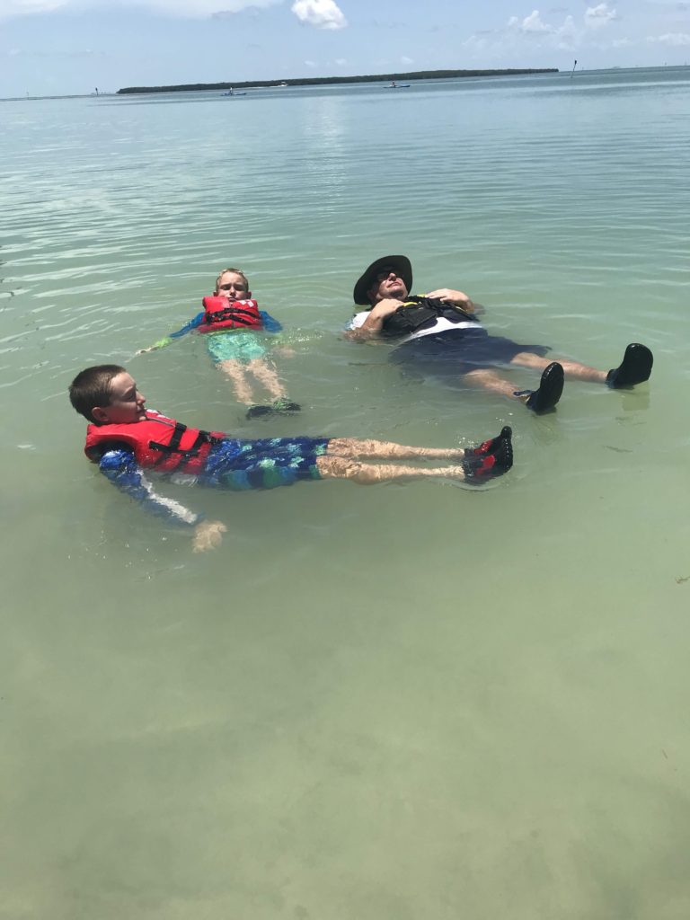 Testing out the life jackets