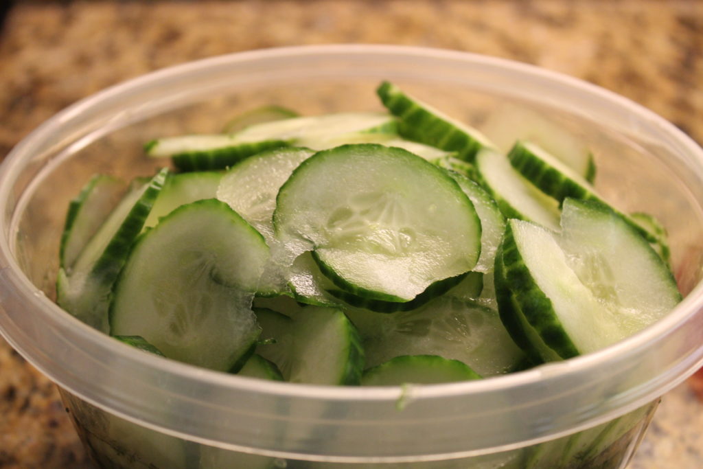 Sliced Cucumbers in Liquid