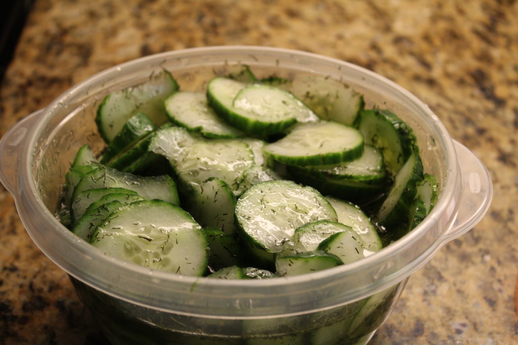 Cucumber salad all mixed up